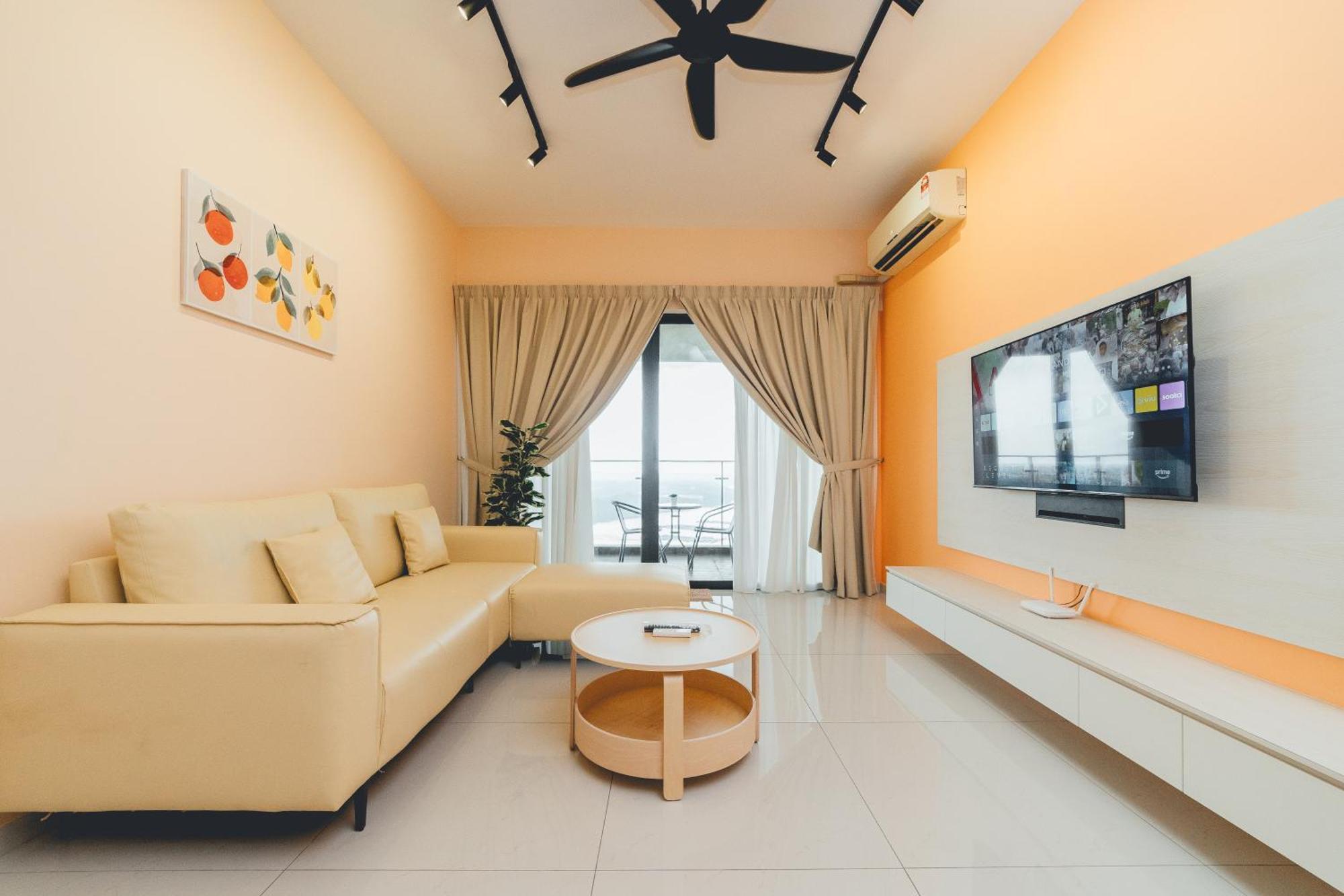 Danga Bay Pastel Hideout 3br 7pax Balcony View By Our Pangsapuri Johor Bahru